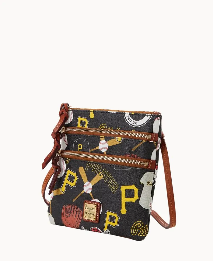 MLB Pirates N S Triple Zip Crossbody Pirates Woman Dooney and Bourke Crossbodies MLB Pirates N S Triple Zip Crossbody Pirates Woman Dooney and Bourke Crossbodies