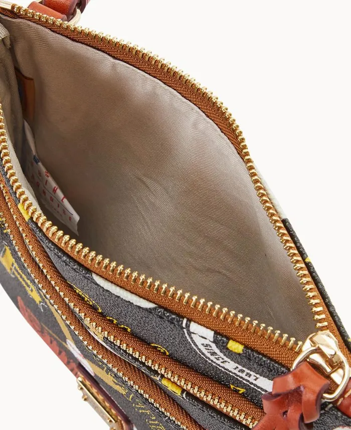 MLB Pirates N S Triple Zip Crossbody Pirates Woman Dooney and Bourke Crossbodies MLB Pirates N S Triple Zip Crossbody Pirates Woman Dooney and Bourke Crossbodies