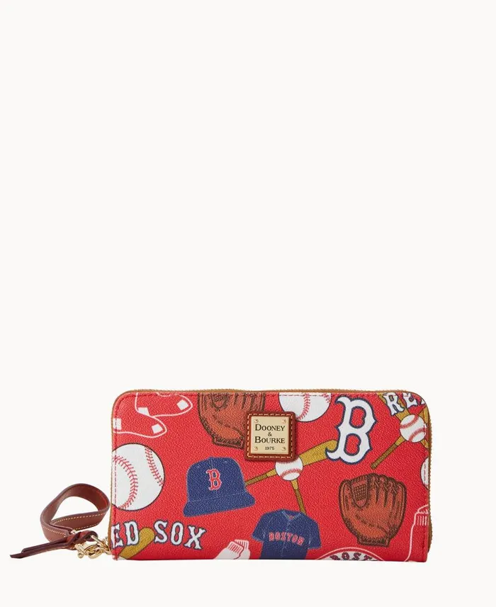 MLB Red Sox Large Zip Around Wristlet Red Sox ManWoman Dooney and Bourke Wallets MLB Red Sox Large Zip Around Wristlet Red Sox ManWoman Dooney and Bourke Wallets