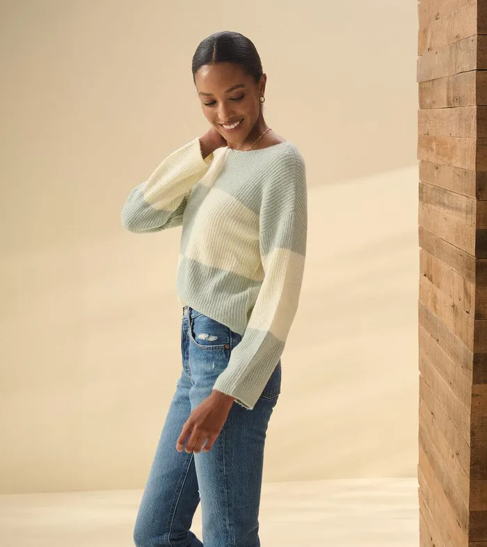 Monroe Sweater 8211 Sage Green Blocks Hatley