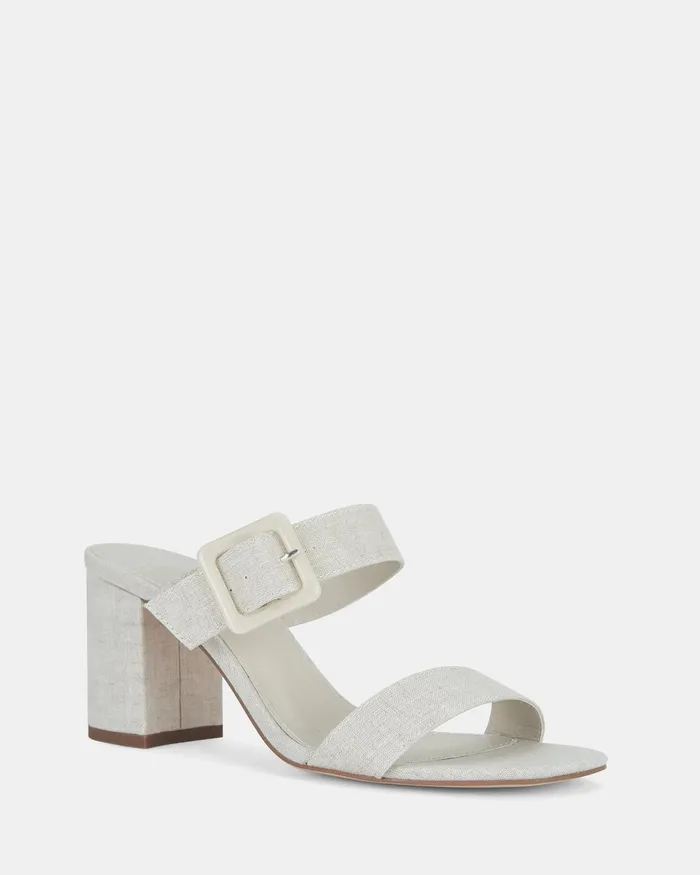 Mules Women LAURELLE LINEN High Heels NOVO Shoes