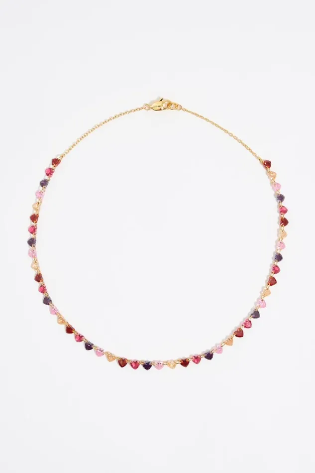 Multicolor Hearts And Crystals Necklace Gold Women Bimba Y Lola Necklaces