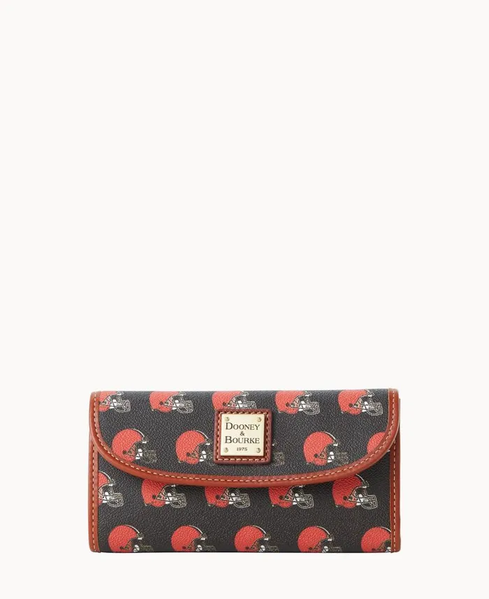 NFL Browns Continental Clutch Browns ManWoman Dooney and Bourke Wallets