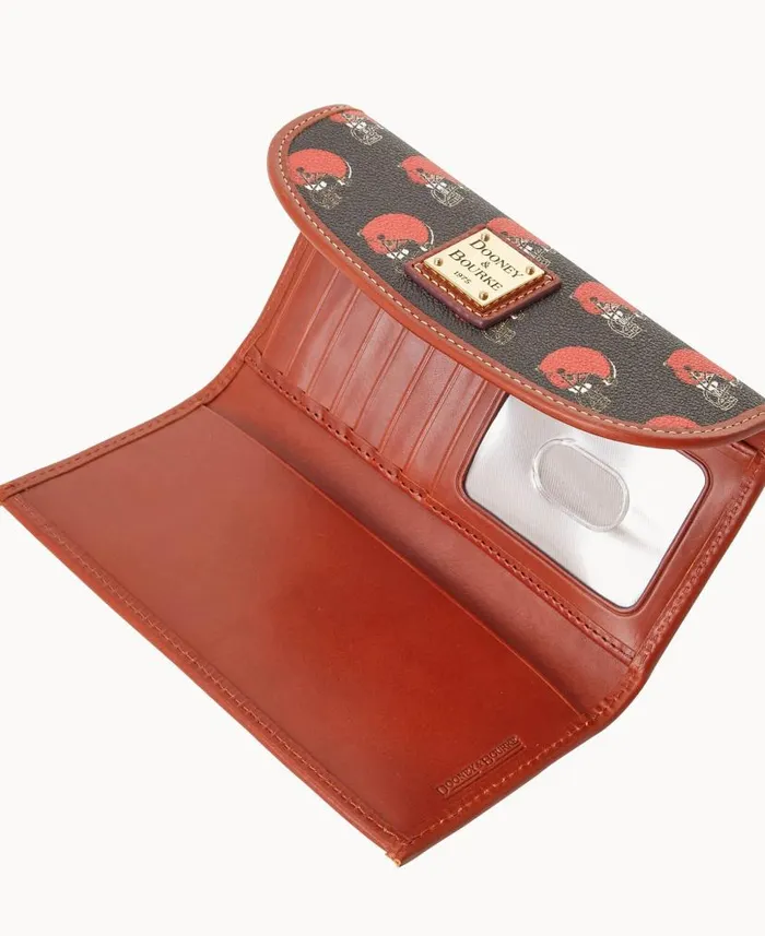 NFL Browns Continental Clutch Browns ManWoman Dooney and Bourke Wallets NFL Browns Continental Clutch Browns ManWoman Dooney and Bourke Wallets