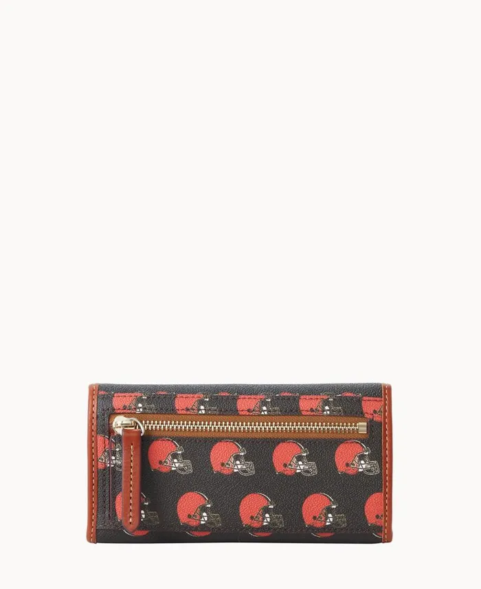 NFL Browns Continental Clutch Browns ManWoman Dooney and Bourke Wallets NFL Browns Continental Clutch Browns ManWoman Dooney and Bourke Wallets
