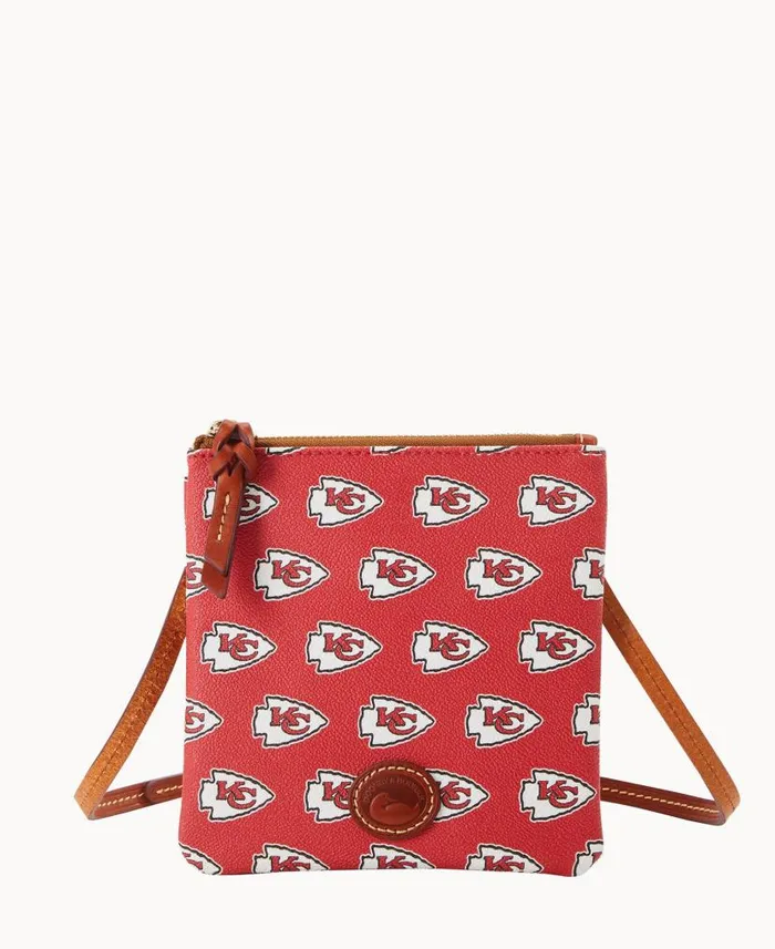 NFL Chiefs Small North South Top Zip Crossbody Chiefs Woman Dooney and Bourke Crossbodies