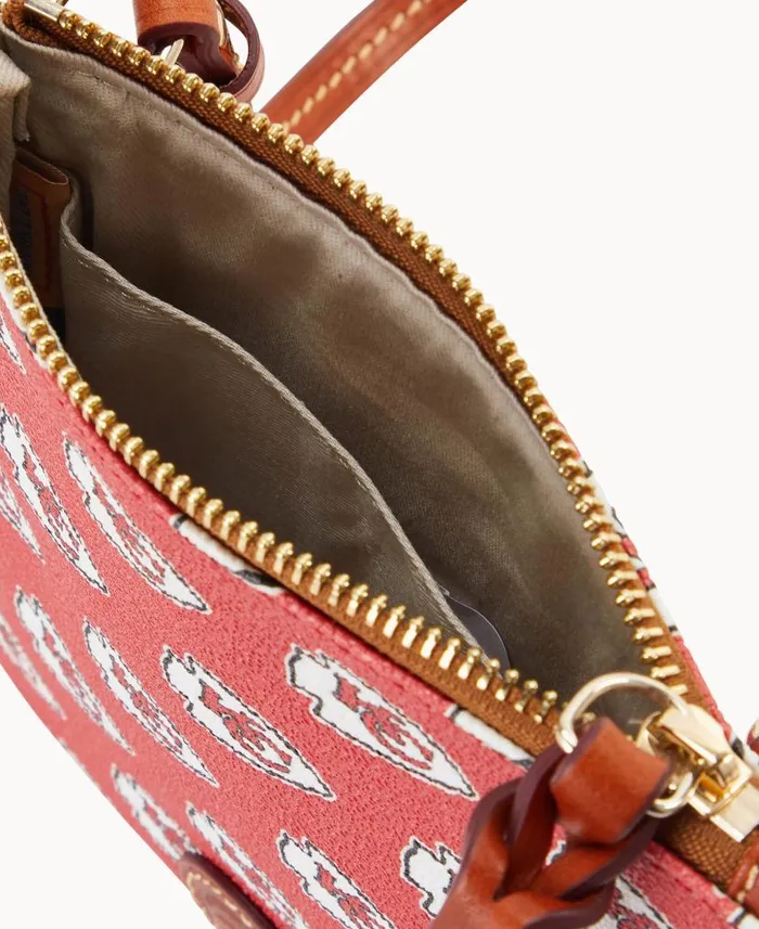 NFL Chiefs Small North South Top Zip Crossbody Chiefs Woman Dooney and Bourke Crossbodies NFL Chiefs Small North South Top Zip Crossbody Chiefs Woman Dooney and Bourke Crossbodies
