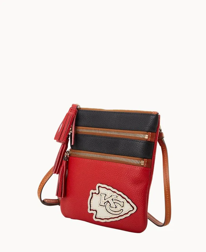 NFL Chiefs Triple Zip Crossbody Chiefs Woman Dooney and Bourke Crossbodies NFL Chiefs Triple Zip Crossbody Chiefs Woman Dooney and Bourke Crossbodies
