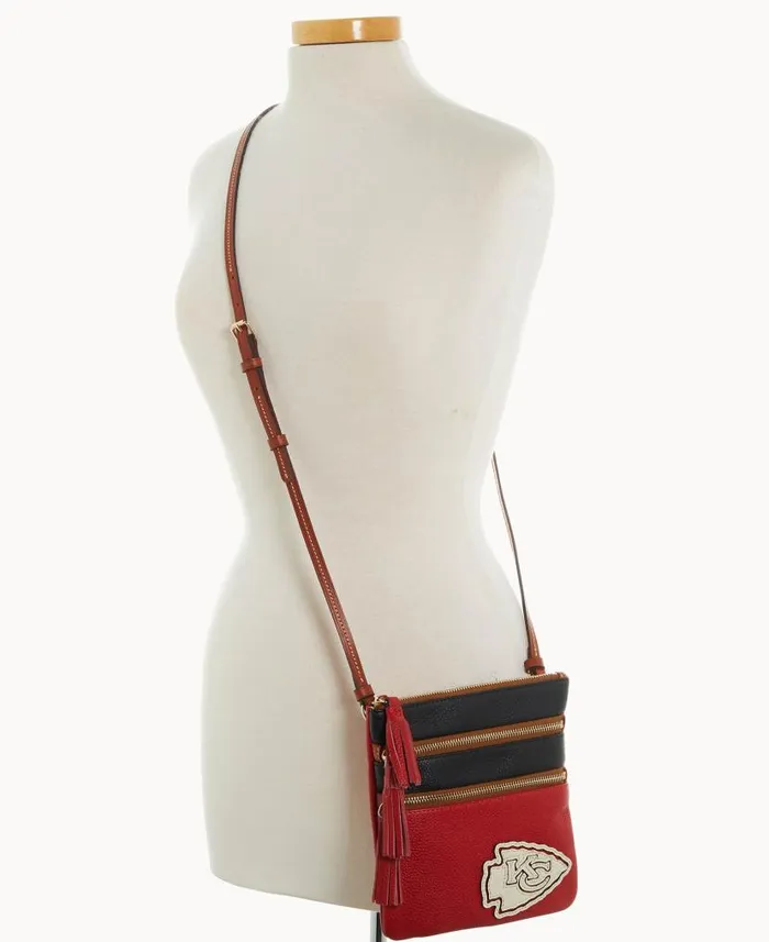 NFL Chiefs Triple Zip Crossbody Chiefs Woman Dooney and Bourke Crossbodies NFL Chiefs Triple Zip Crossbody Chiefs Woman Dooney and Bourke Crossbodies