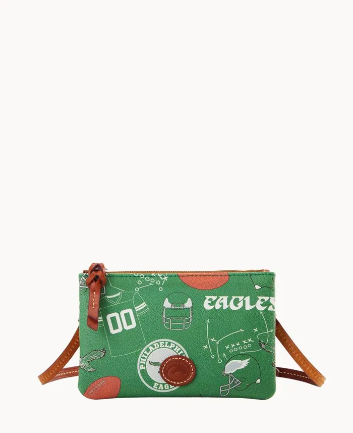 NFL Eagles Top Zip Crossbody Eagles Woman Dooney and Bourke Crossbodies
