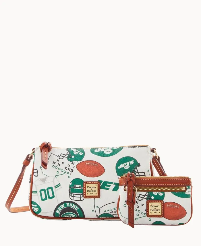 NFL Jets Lexi Crossbody Sm Coin Case Jets Woman Dooney and Bourke Crossbodies