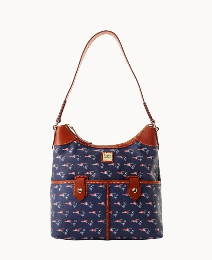 NFL Patriots Zip Hobo Patriots Woman Dooney and Bourke Shoulder Bags