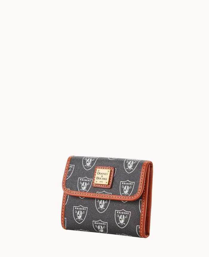 NFL Raiders Flap Credit Card Wallet Las Vegas Raiders ManWoman Dooney and Bourke Wallets NFL Raiders Flap Credit Card Wallet Las Vegas Raiders ManWoman Dooney and Bourke Wallets