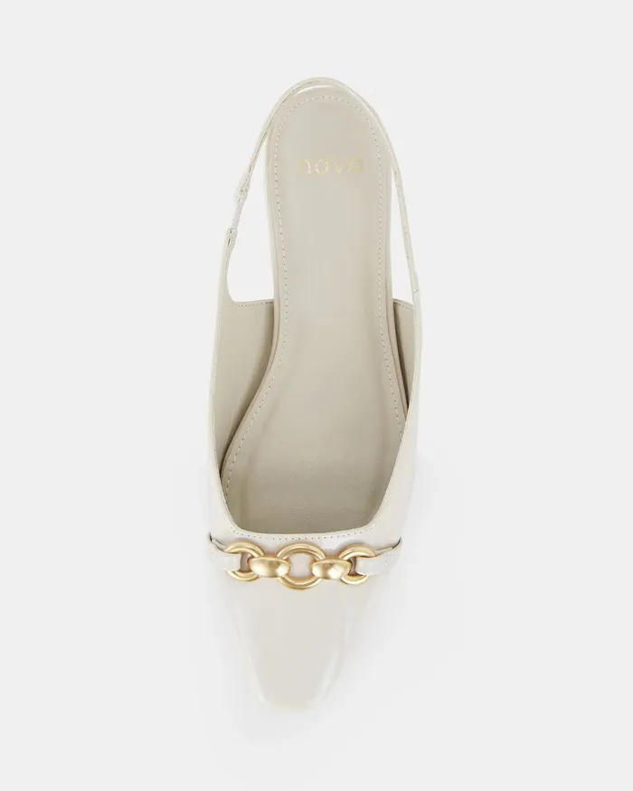 NOVO Shoes Ballet Flats Women COLISH CREAM PATENT Ballet Flats
