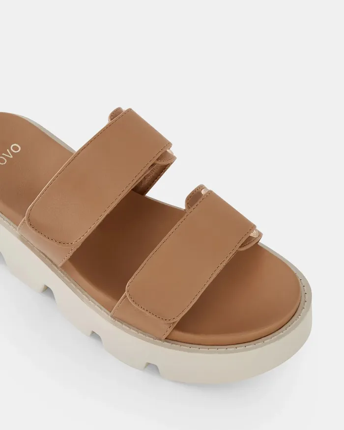 NOVO Shoes BRENNAN CAMEL Women Slides