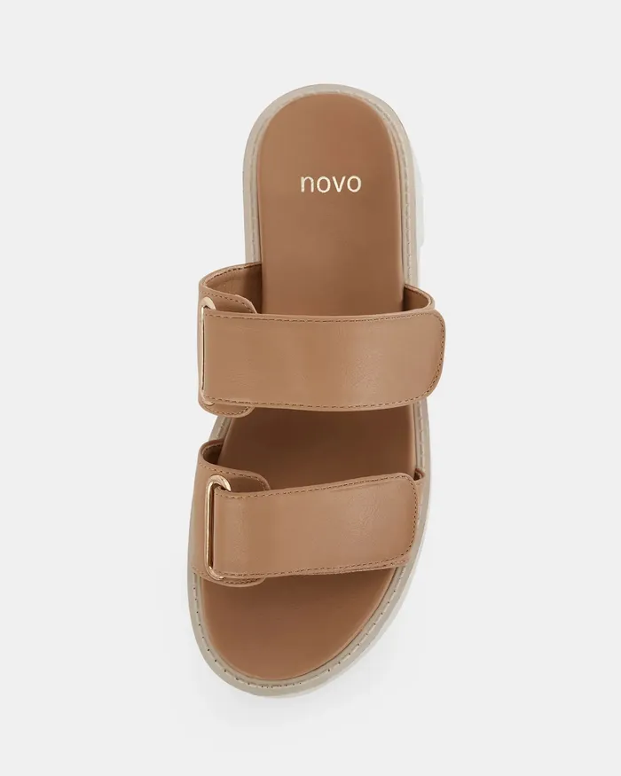 NOVO Shoes BRENNAN CAMEL Women Slides