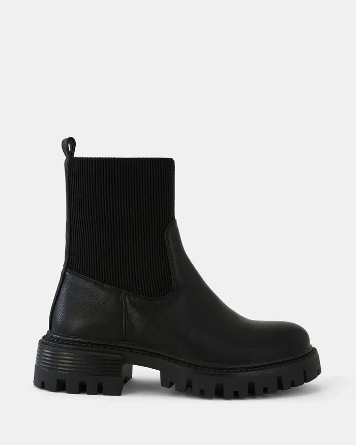 NOVO Shoes DIGNANO BLACK Slip On Boots Women Ankle Boots