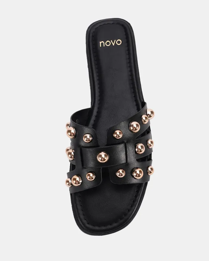 NOVO Shoes Flat Sandals Women SULLIVAN BLACK