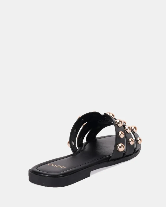 NOVO Shoes Flat Sandals Women SULLIVAN BLACK