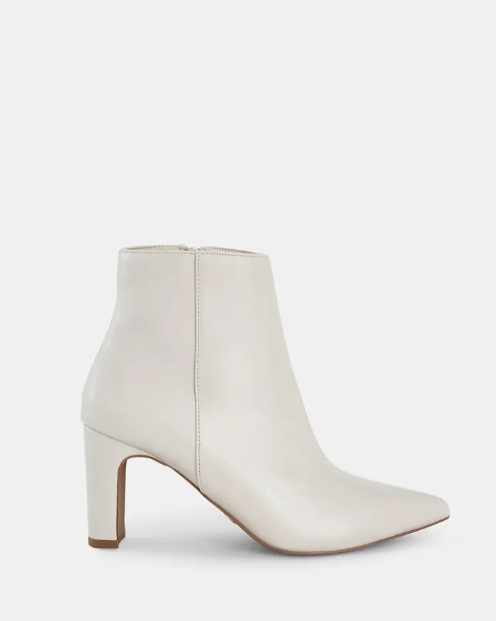 NOVO Shoes HARLIE CREAM Zip Up Boots Women Ankle Boots