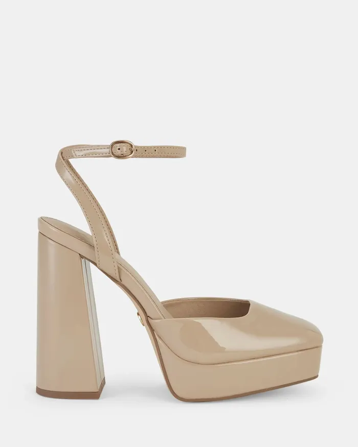 NOVO Shoes ILIKA SAND PATENT Closed Toe Heels Women Party