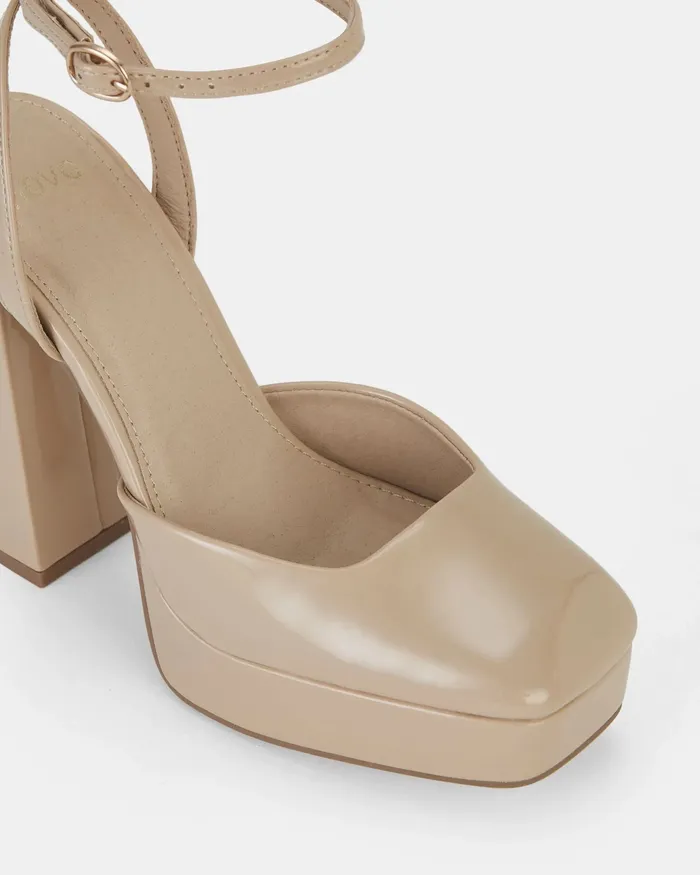 NOVO Shoes ILIKA SAND PATENT Closed Toe Heels Women Party