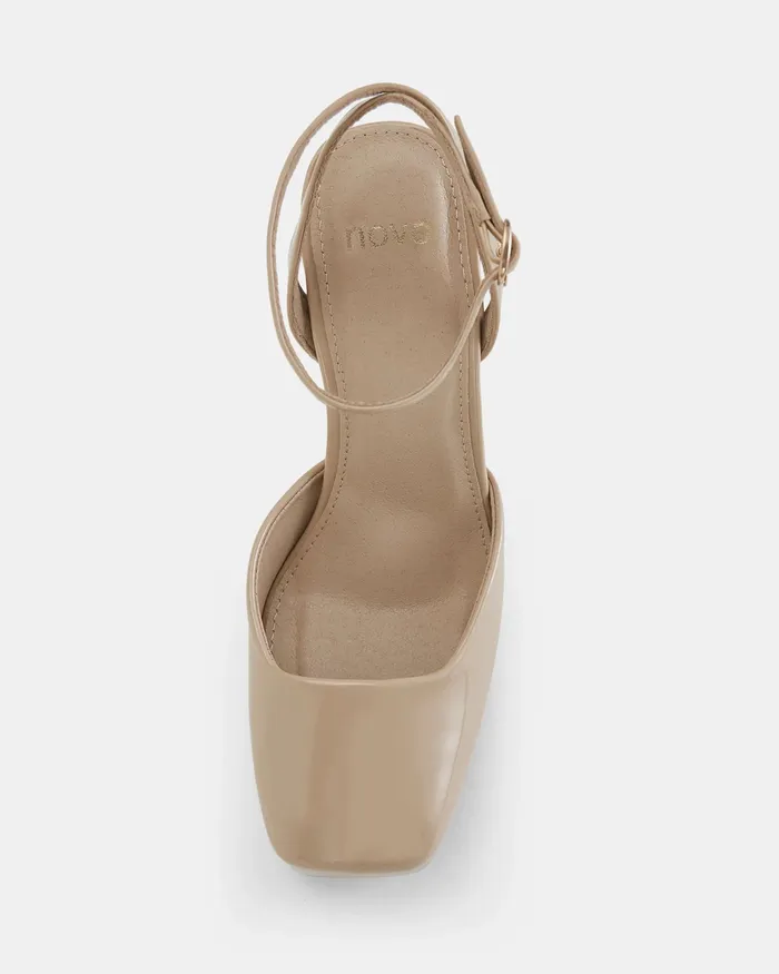 NOVO Shoes ILIKA SAND PATENT Closed Toe Heels Women Party