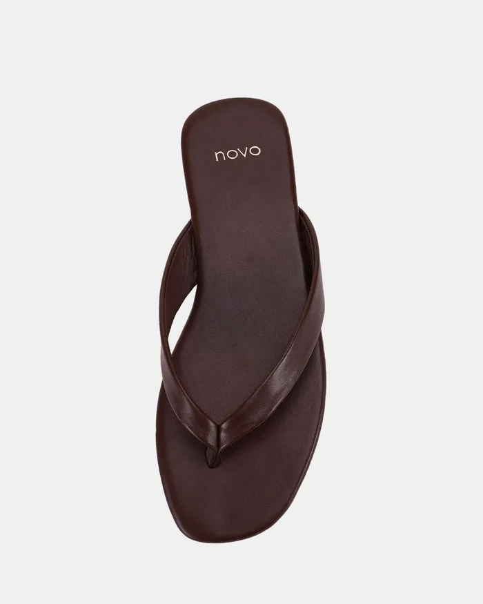 NOVO Shoes STASIA MILK CHOCOLATE Women Flat Sandals