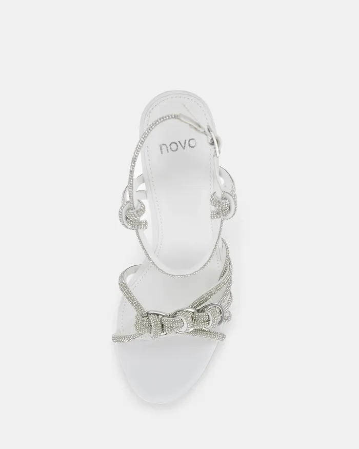 NOVO Shoes ZARDI WHITE Open Toe Heels Women Stilettos