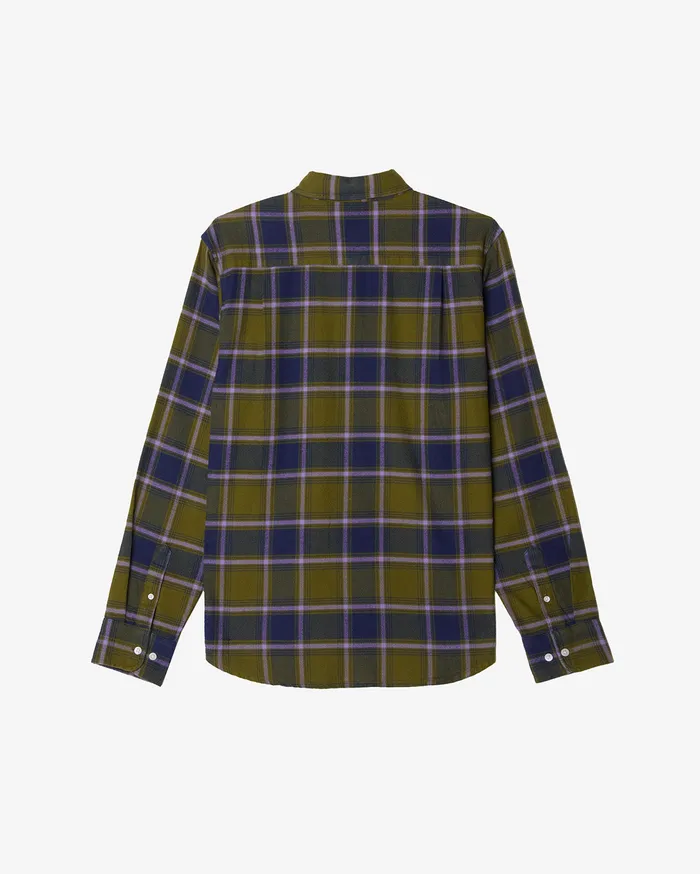 OBEY Clothing MORGAN SHIRT Moss Green Multi Men TOPS