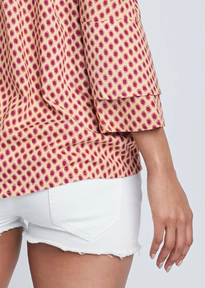 OffTheShoulder Top Beige Multi Women VENUS Casual Tops