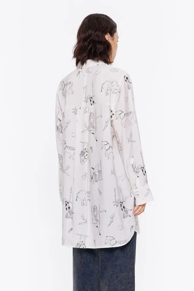 Offwhite Circus Long Straight Shirt Circus Off White Women Bimba Y Lola Shirts Offwhite Circus Long Straight Shirt Circus Off White Women Bimba Y Lola Shirts