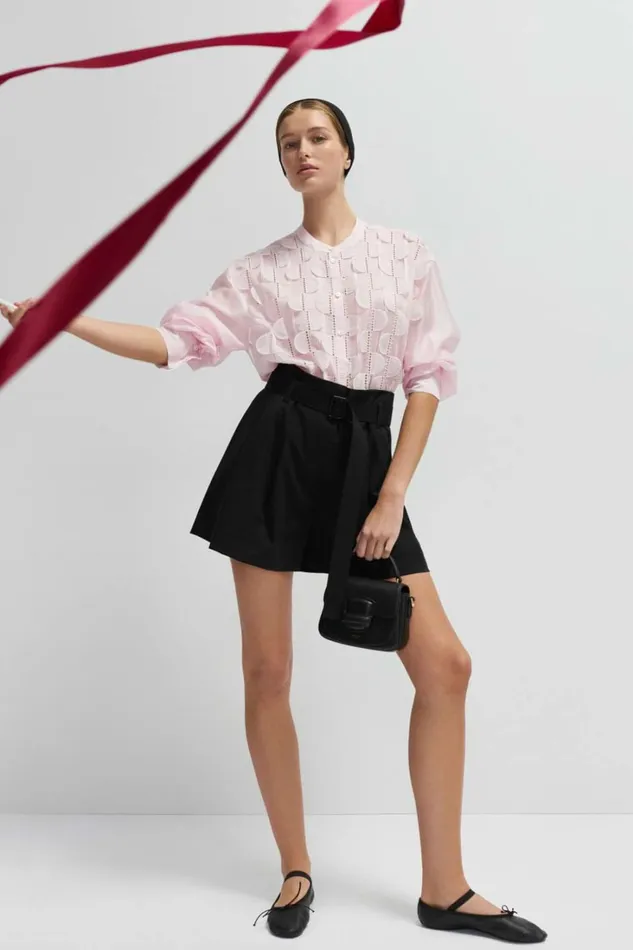 Oroton Belted Pleat Short Black Women Suiting Oroton Belted Pleat Short Black Women Suiting