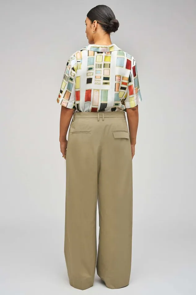 Oroton Cotton Pleat Pant Silt Women Pants Oroton Cotton Pleat Pant Silt Women Pants
