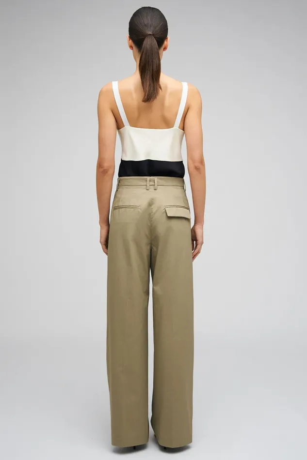 Oroton Cotton Pleat Pant Silt Women Pants Oroton Cotton Pleat Pant Silt Women Pants
