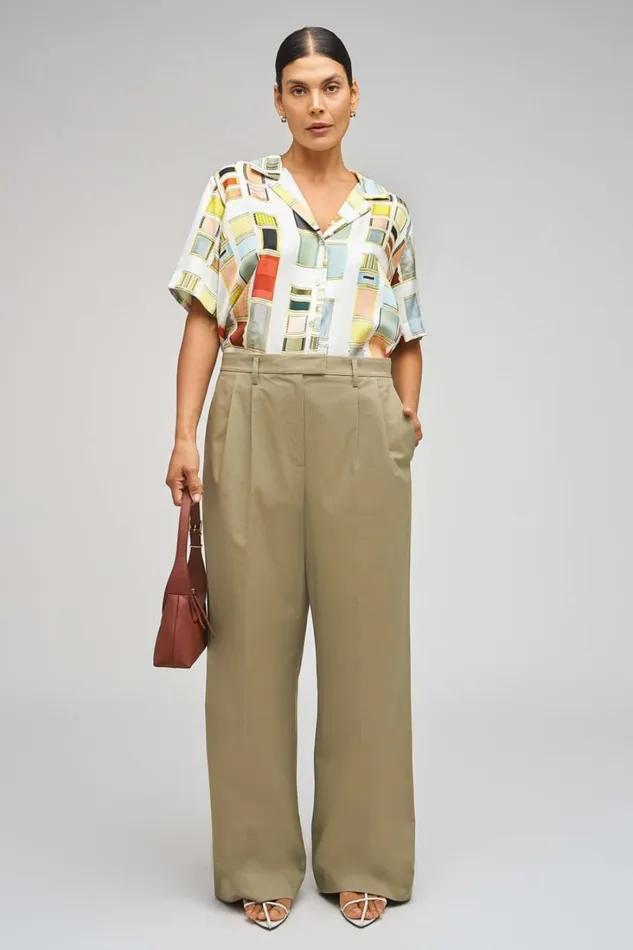 Oroton Cotton Pleat Pant Silt Women Pants Oroton Cotton Pleat Pant Silt Women Pants