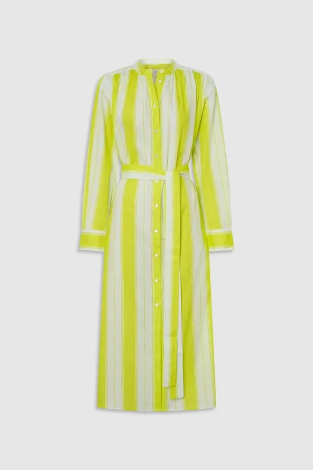 Oroton Deckchair Stripe Shirt Dress Citrine Women Dresses