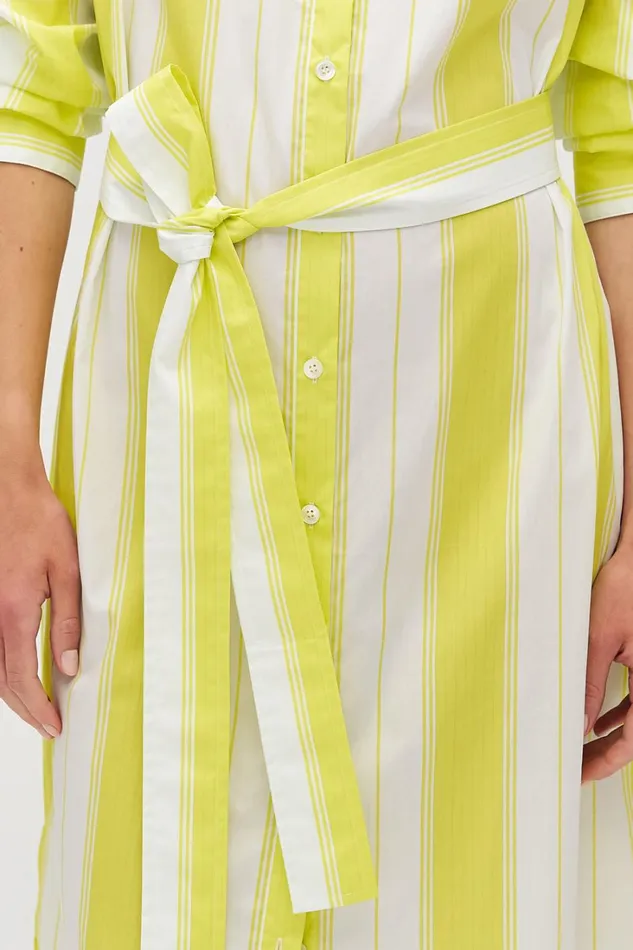 Oroton Deckchair Stripe Shirt Dress Citrine Women Dresses Oroton Deckchair Stripe Shirt Dress Citrine Women Dresses