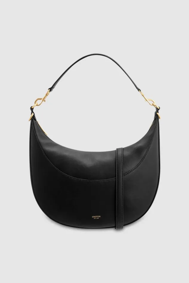 Oroton Florence Medium Hobo Black Women Shoulder