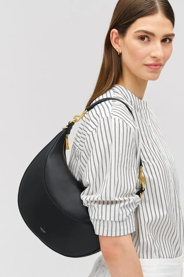 Oroton Florence Medium Hobo Black Women Shoulder Oroton Florence Medium Hobo Black Women Shoulder
