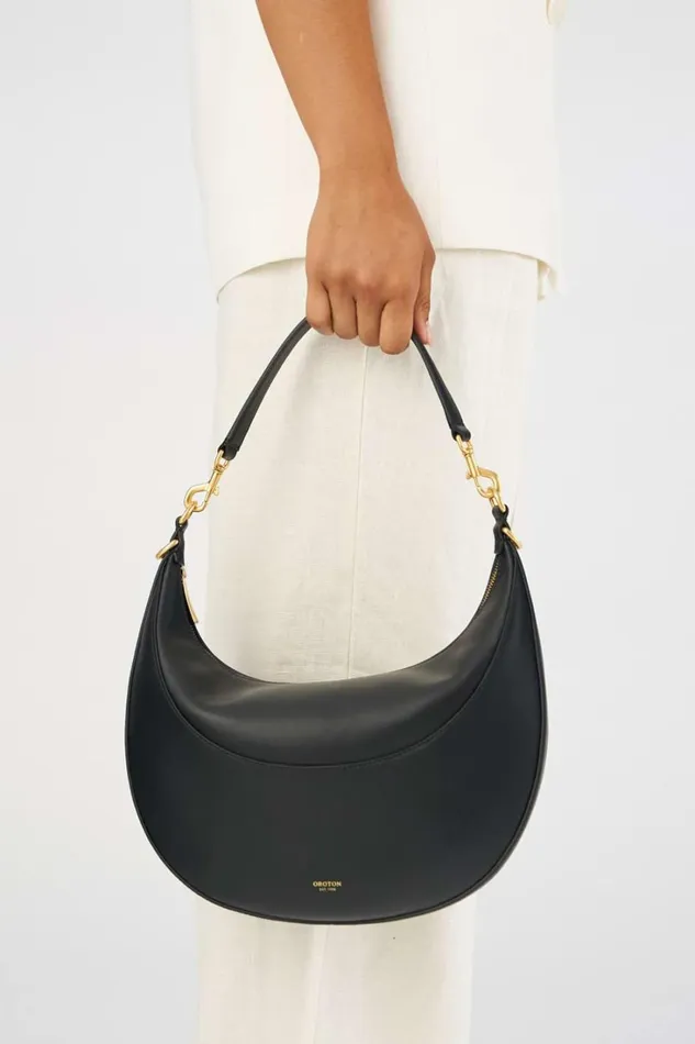 Oroton Florence Medium Hobo Black Women Shoulder Oroton Florence Medium Hobo Black Women Shoulder