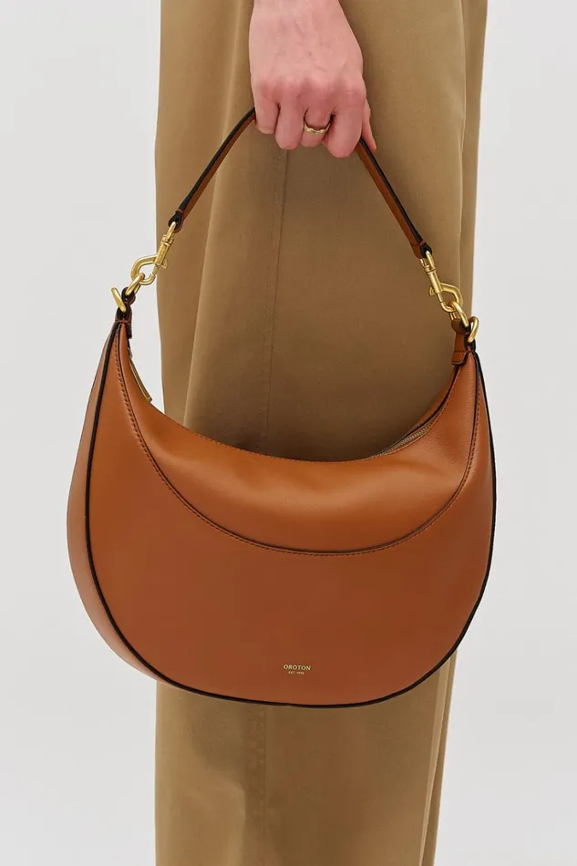 Oroton Florence Medium Hobo Cognac Women Shoulder