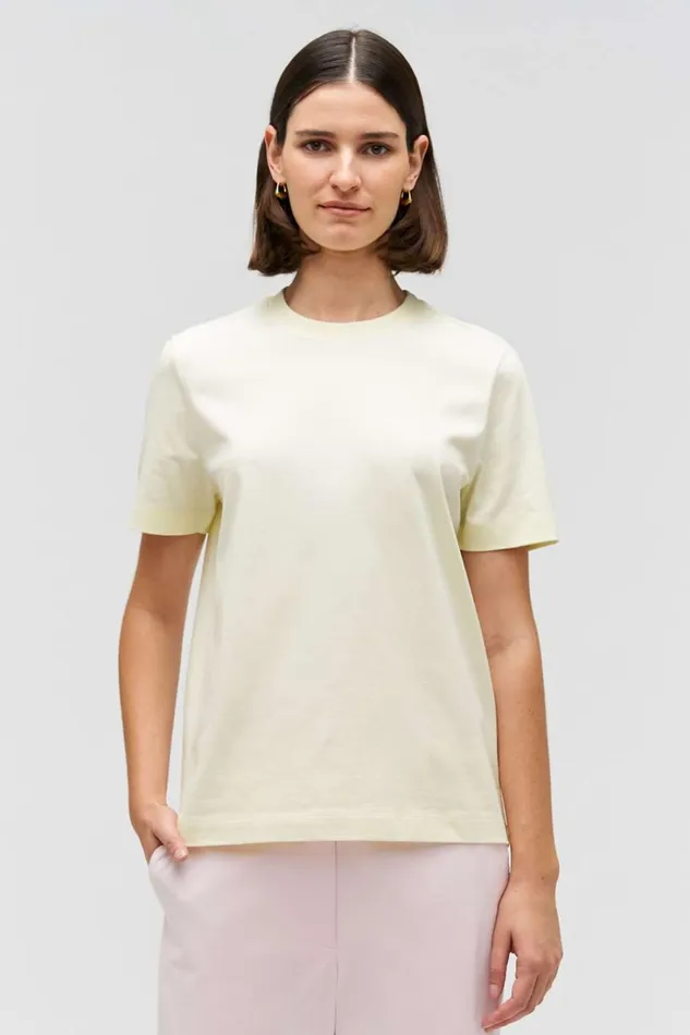Oroton Maggie Classic Tee Lemon Women Tops Oroton Maggie Classic Tee Lemon Women Tops