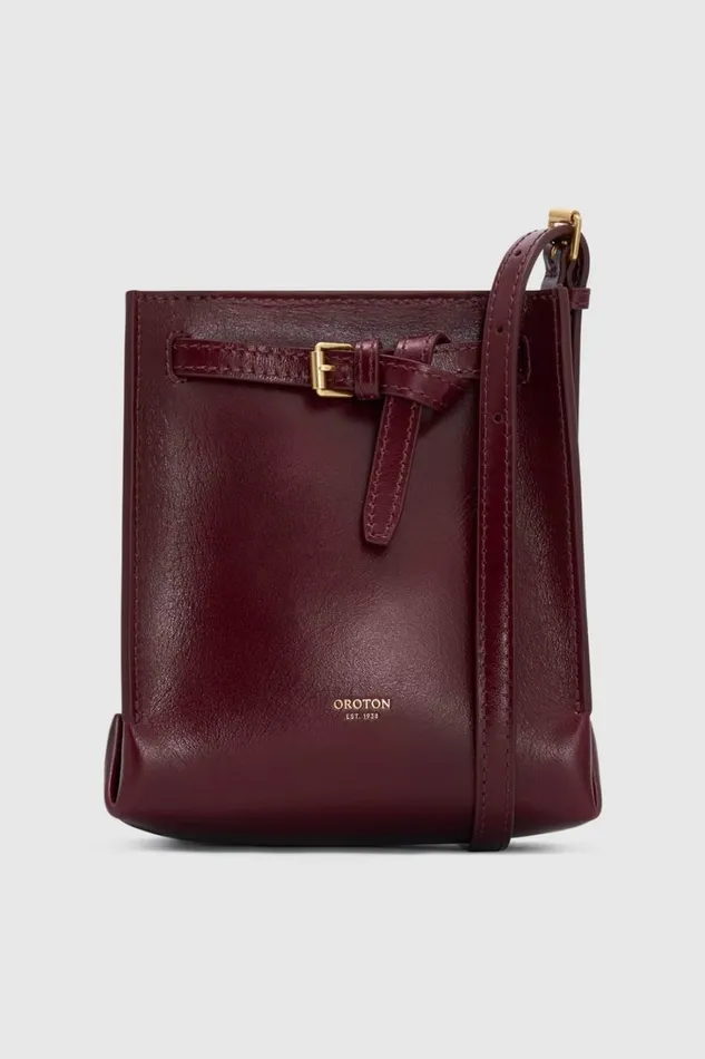 Oroton Margot Tiny Bucket Bag Currant Women Crossbody