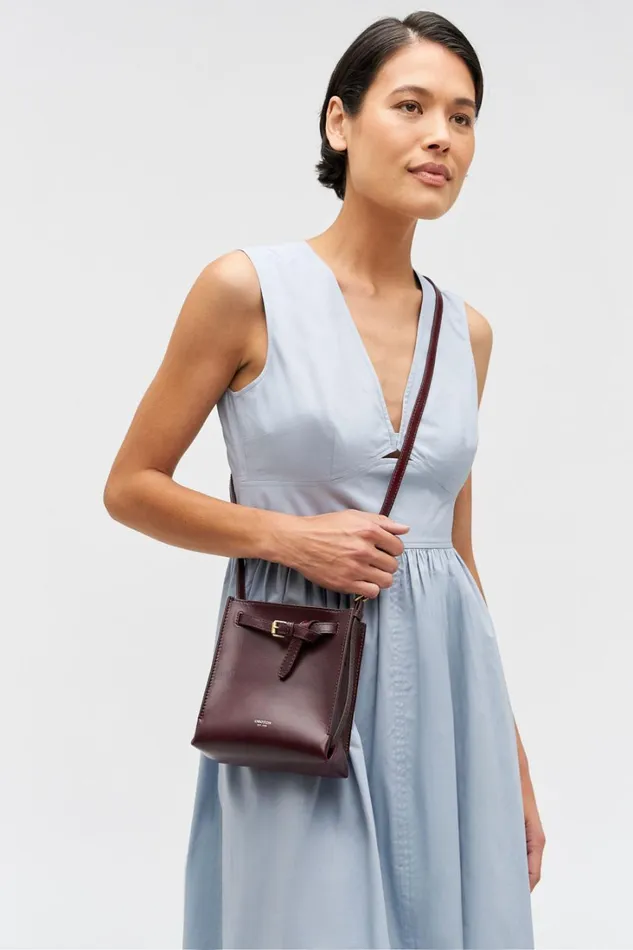 Oroton Margot Tiny Bucket Bag Currant Women Crossbody Oroton Margot Tiny Bucket Bag Currant Women Crossbody