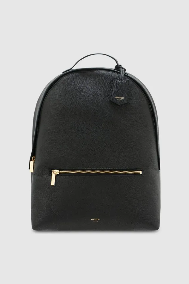 Oroton Margot Zip Backpack Black Women Work