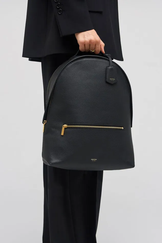 Oroton Margot Zip Backpack Black Women Work Oroton Margot Zip Backpack Black Women Work