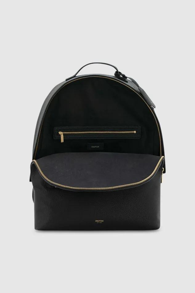 Oroton Margot Zip Backpack Black Women Work Oroton Margot Zip Backpack Black Women Work
