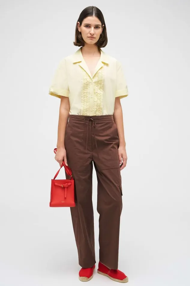 Oroton Scout Poplin Cargo Pant Chocolate Women Pants