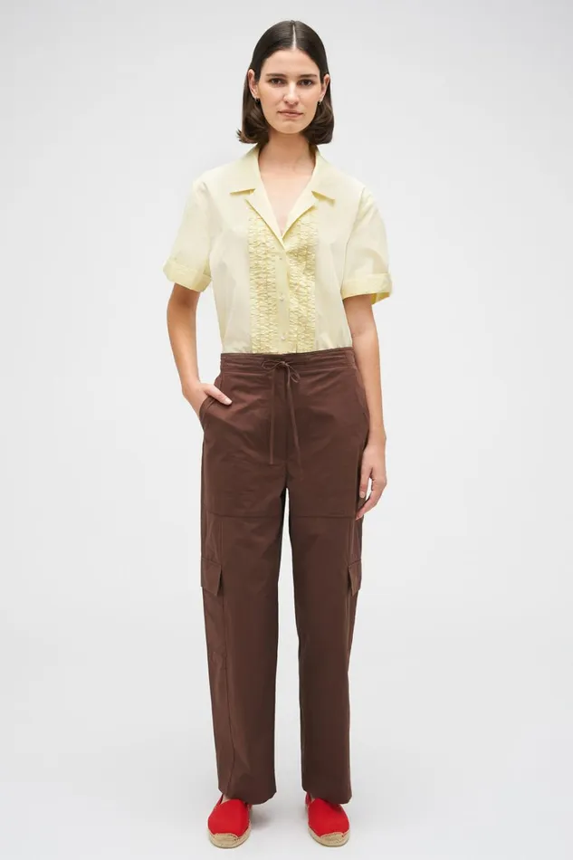 Oroton Scout Poplin Cargo Pant Chocolate Women Pants